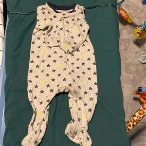 Baby gap grey and star footed pjs